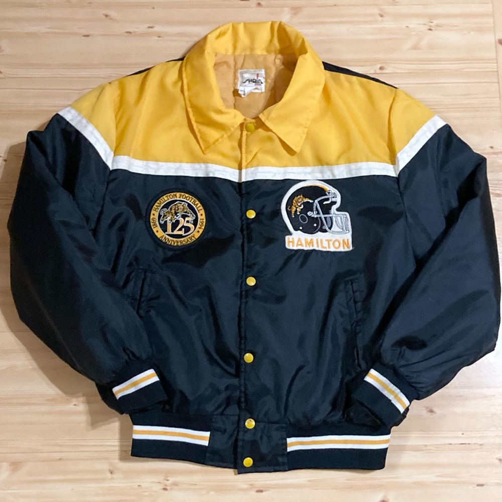 Vintage 1994 Hamilton Tiger Cats 125th Anniversary Shain CFL Bomber Jacket - Picture 1 of 4
